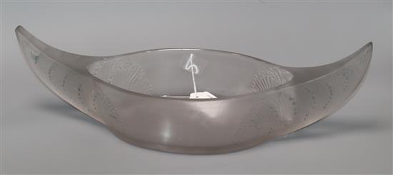 A Rene Lalique Acanthes frosted glass jardiniere, model No. 3460, c.1927, W. 45.3cm